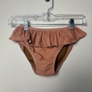 Rosie Beach Earthy Brown Ruffle Bottoms Size 7/8 USED Ocean Water Swim Pool